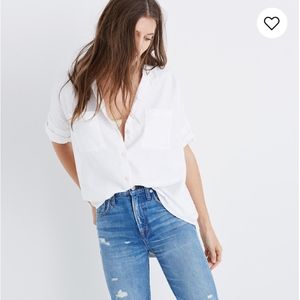 EUC Madewell White Cotton Courier Shirt Small